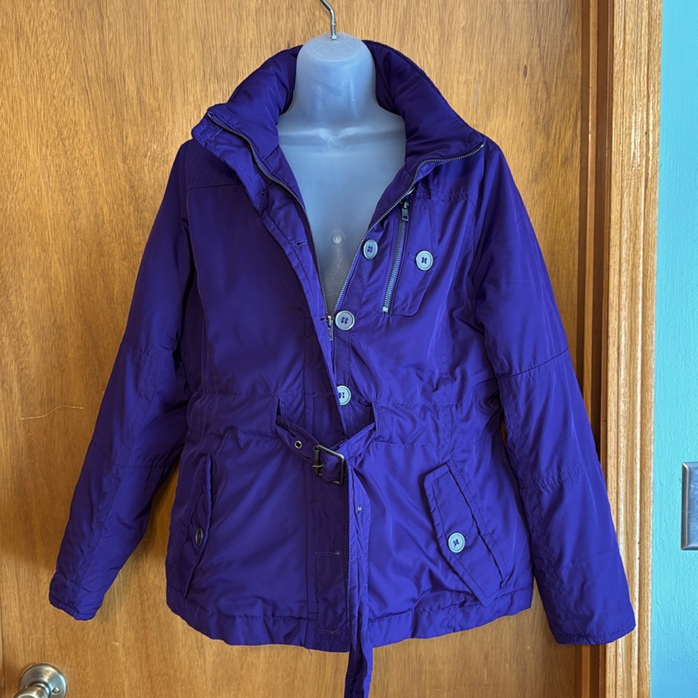 Dark Purple Puffer Jacket Winter Coat Petite Large
